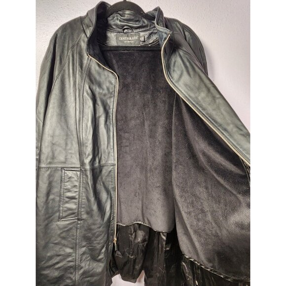 Centigrade Woman's Plus Leather Coat Butter Soft Zip Out Lining Black US/2X Gift - Picture 3 of 10